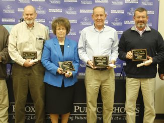 Members of the Knox County Board posed for a photo in recognition of their contributions to education in Knox County.