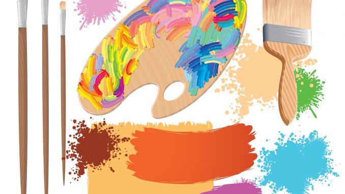 Clipart showing artist palette representing Knox Co Art Show