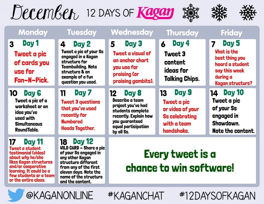 12 Days of Kagan calendar 