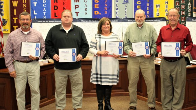 All five members of the Knox Board are shown with a certificate from KSBA.