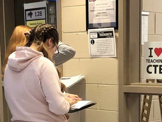 Students are shown conducting a right triangle search in their dual credit course.
