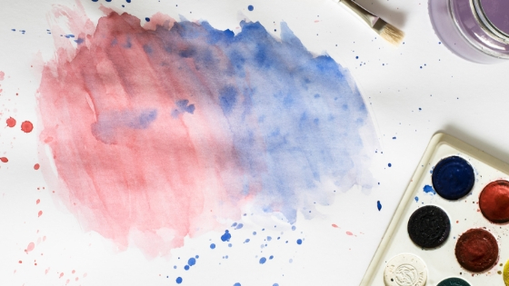 Clipart photo showing splattered paint on a canvas