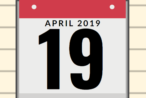 April 19, 2019 calendar icon