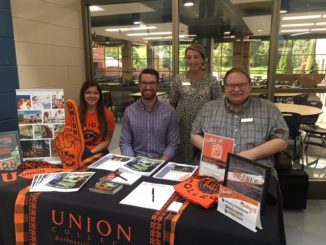 Representatives from Union College had a table decorated and ready to speak with students.