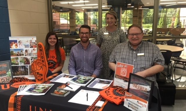 Representatives from Union College had a table decorated and ready to speak with students.