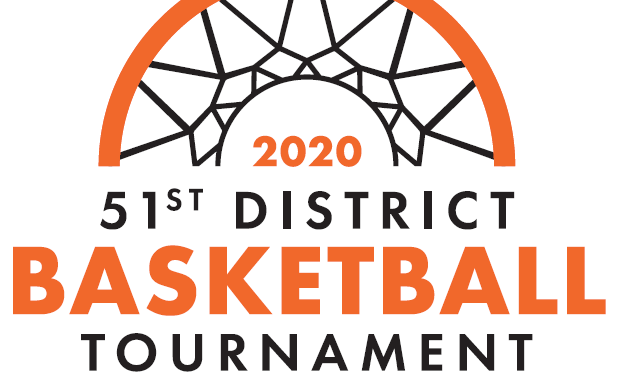 Basketball net logo for 51st District Tournament