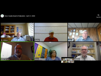 Knox County Board members are shown in a Zoom conference call.