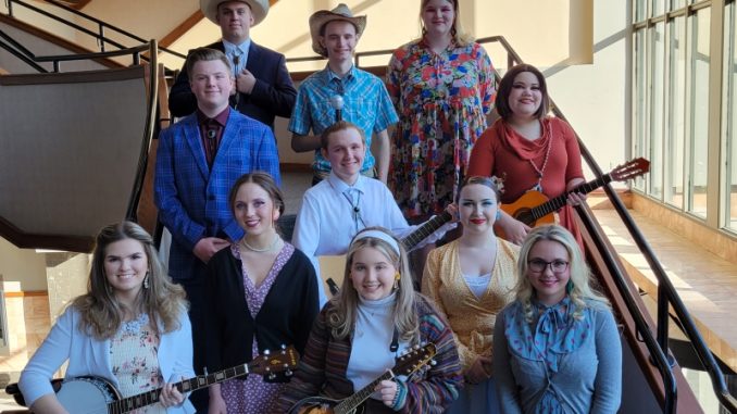 Lynn Camp's Character Performance members are shown dressed for performance at state competition.