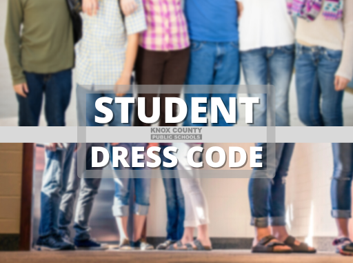 Stock photos of students showing clothing, text overlay that reads Student Dress Code