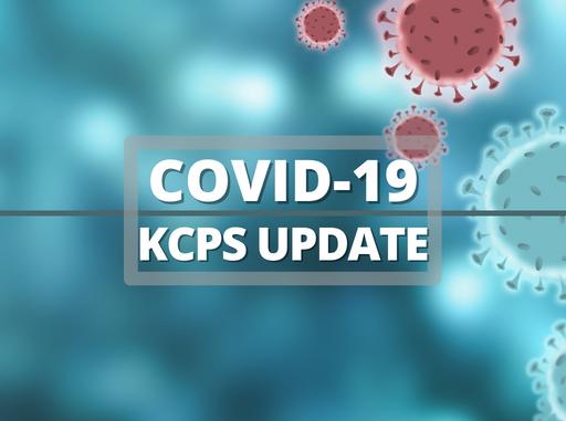 COVID-19 background image with KCPS update lettering on image.