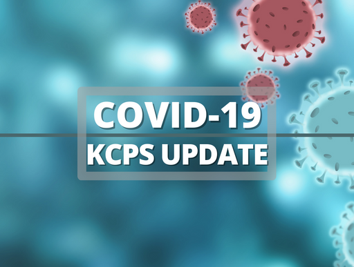 COVID-19 background image with KCPS update lettering on image.