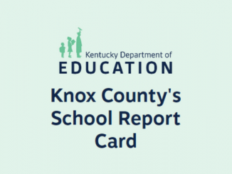 KY Department of Education logo, text reading Knox County's School Report Card