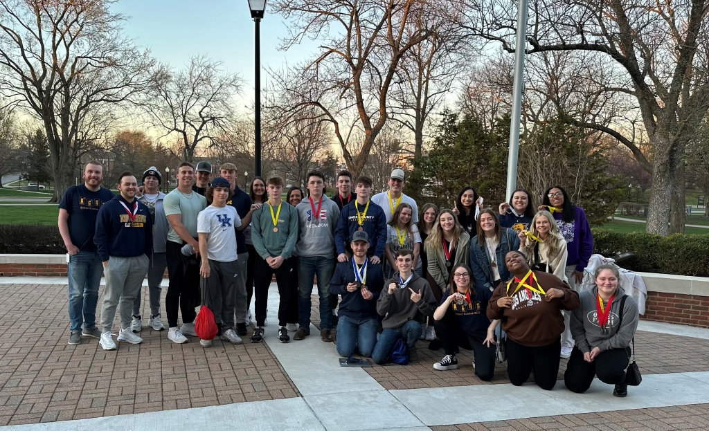 Knox Central students pose for a group photo on the campus of Centre College following the Science Olympiad competition.