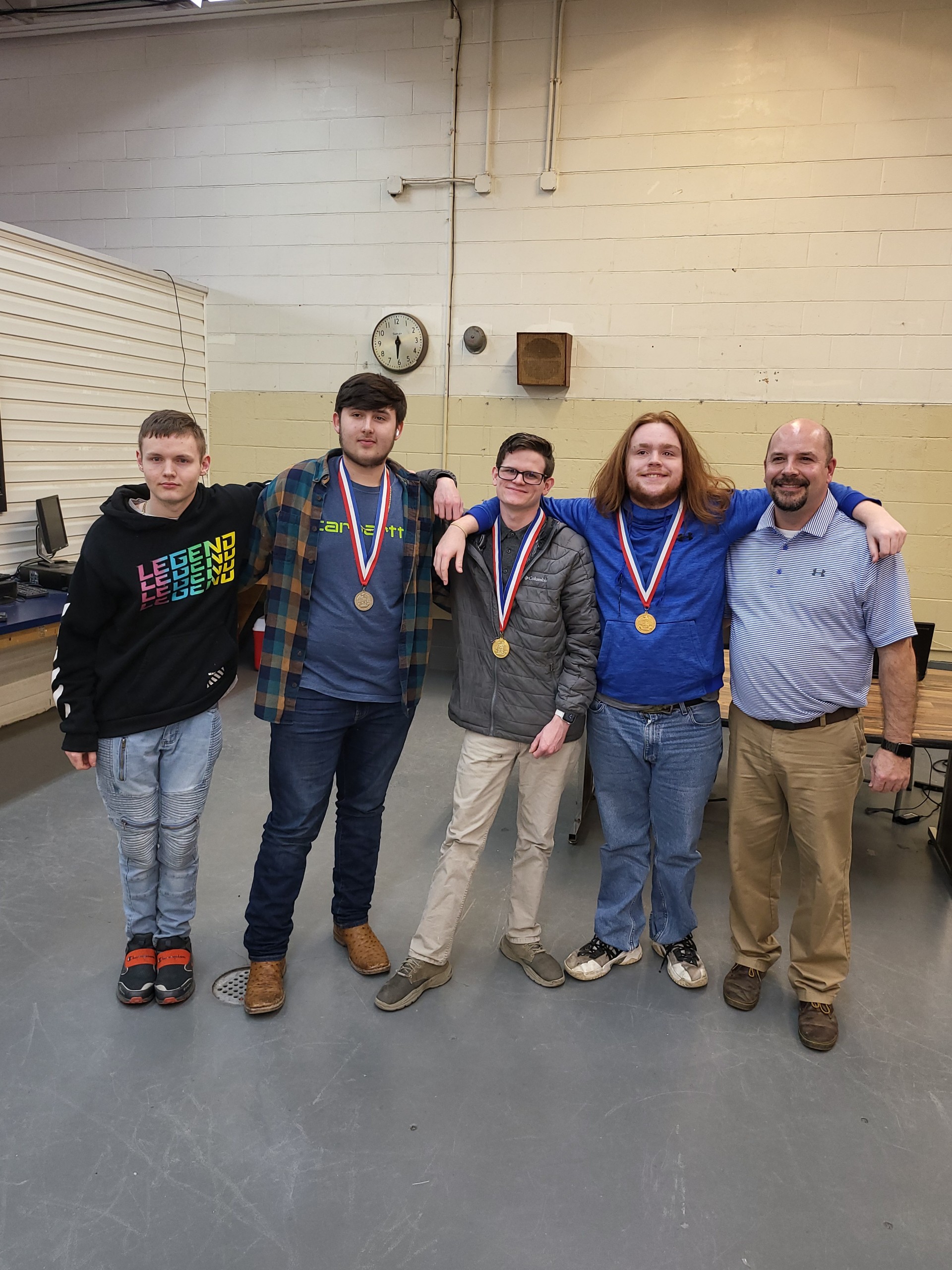 Jack Jordan, center, is shown with participants in SkillsUSA at Clay County Area Technology Center.