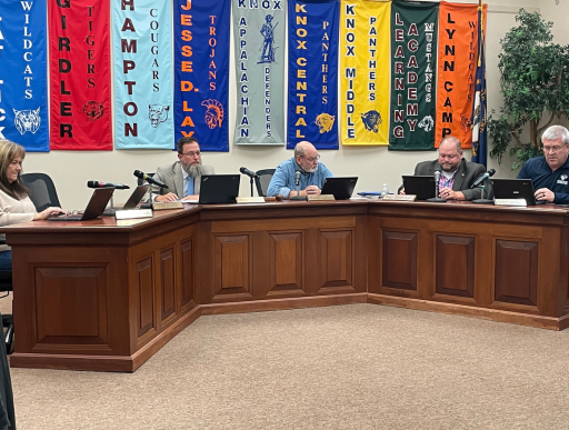 Shown are members of the Knox County Board of Education at their April 23, 2024 meeting.